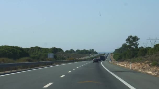 Driving car POV on highway in Portugal — Stock Video