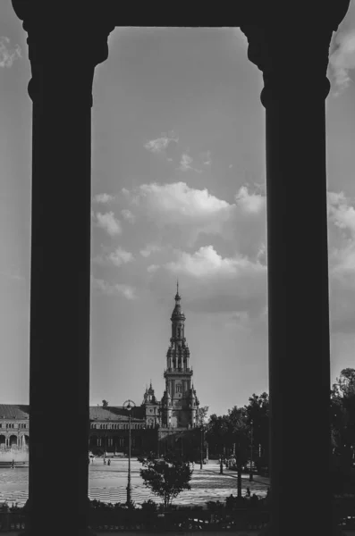 Plaza de Espana, Sevilla, İspanya, 1928 yılında Ibero-Amerikan Fuarı için 1929 yılında inşa — Stok fotoğraf