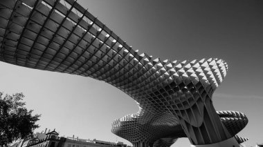 Space Metropol Parasol, Setas de Sevilla tek renkli - güzel sanatlar baskı tarzı