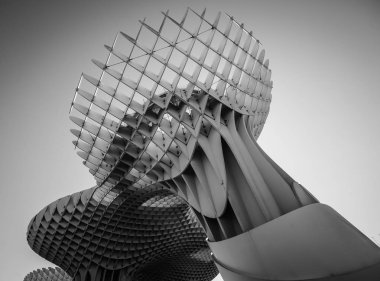 Space Metropol Parasol, Setas de Sevilla tek renkli - güzel sanatlar baskı tarzı