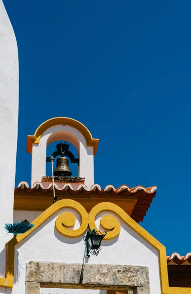 Caliza Acogedoras Casas Amarillas Blancas Constancia Distrito Santarem Portugal —  Fotos de Stock