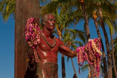 Waikiki, Hi, Usa - 15 Temmuz 2019: Duke Kahanamoku Waikiki Plajı