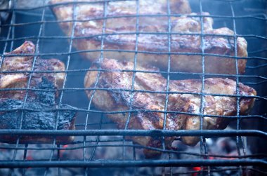 Yemek et, bahçede kömür ... Temiz havada Barbekü.