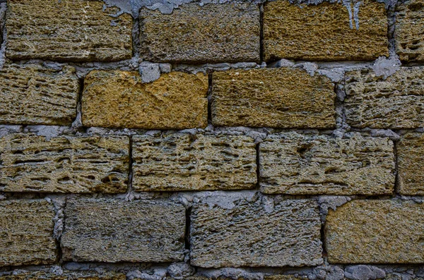 Pared Está Hecha Piedra Arenisca Crimea Fondo Textura — Foto de Stock