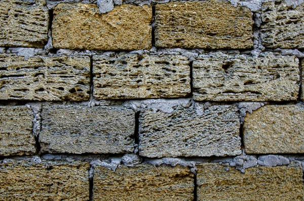 Pared Está Hecha Piedra Arenisca Crimea Fondo Textura — Foto de Stock