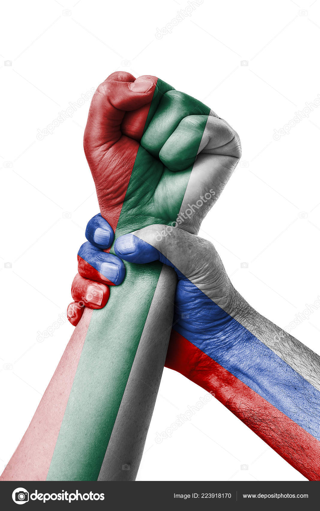 Russia Bulgaria Fist Painted Colors Bulgaria Flag Fist Flag Country Stock Photo Image By C Rauf Ismixan 223918170