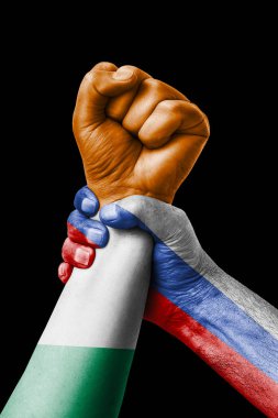 Rusya Vs İrlanda, yumruk İrlanda bayrağı, yumruk bayrak, ülke İrlanda renklerde boyanmış.