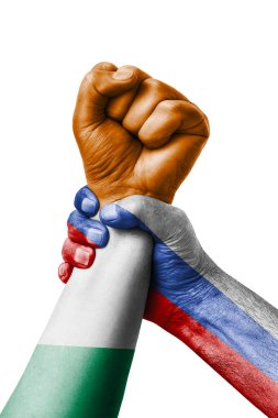 Rusya Vs İrlanda, yumruk İrlanda bayrağı, yumruk bayrak, ülke İrlanda renklerde boyanmış.