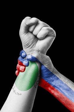 Rusya Vs Somaliland, yumruk Somaliland bayrak, yumruk bayrak, Somaliland ülkenin renklerde boyanmış.