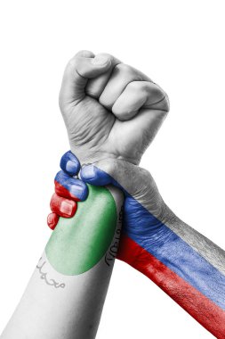 Rusya Vs Somaliland, yumruk Somaliland bayrak, yumruk bayrak, Somaliland ülkenin renklerde boyanmış.