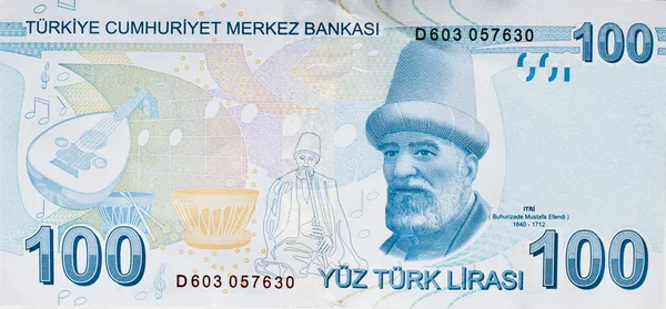 Banknot 100 Turecki Lir — Zdjęcie stockowe