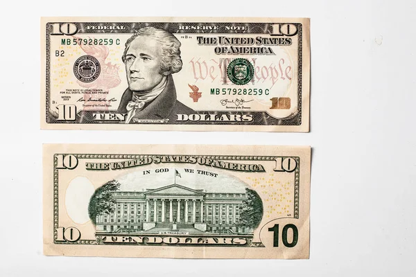 Pengar Anmärkning För Spel Kontanter Tio Dollar Bill — Stockfoto
