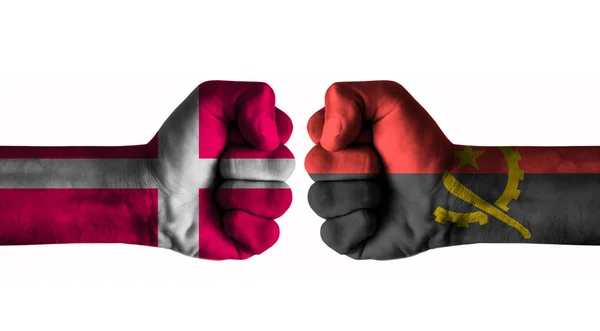 Dänemark Gegen Angola Konzept — Stockfoto
