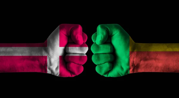 Dänemark Gegen Benin Konzept — Stockfoto