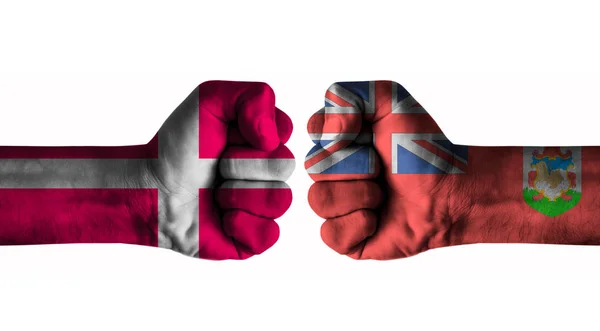 Dänemark Gegen Bermuda Konzept — Stockfoto