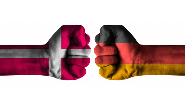 Danmark Mot Tyskland Konseptet – stockfoto
