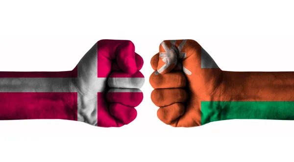 Dänisches Gegen Omanisches Konzept — Stockfoto