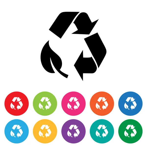 Recykling Symbol Ikonę Zestaw — Wektor stockowy