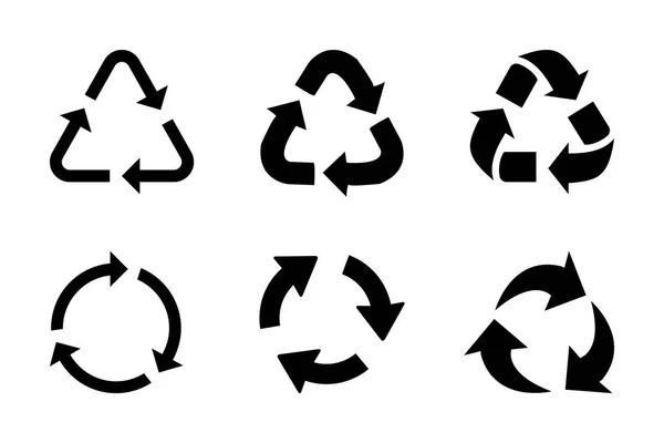 Recyklační Symbol Sada Ikon — Stockový vektor