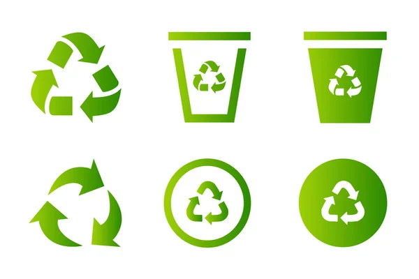 Recycling Symbol Icon Set — Stock Vector