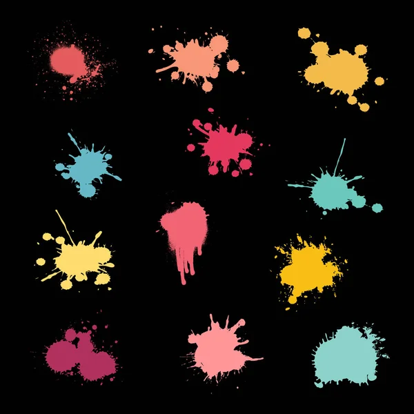 Conception Blobs Encre Colorés — Image vectorielle