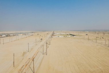 Allahabad, Hindistan - 11 Aralık 2017. Havadan görünümü Ganga nehir çıkabilir, en büyük dini Hindistan - Kumbha Mela festival toplama düzenlenen nerede yer.