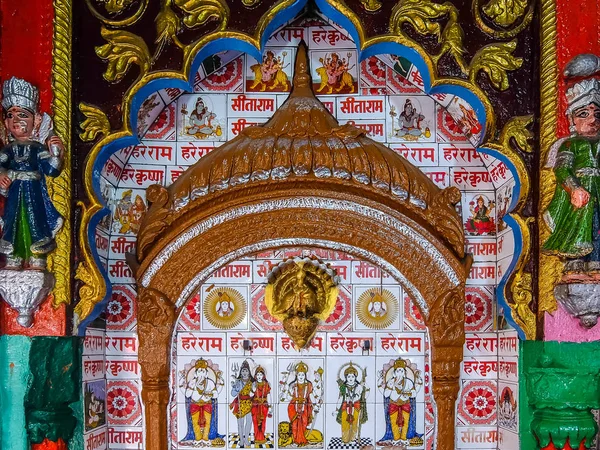 Ayodhya India Hanuman Garhi Tempel Details Van Het Platform — Stockfoto