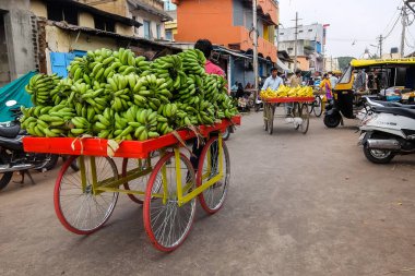 Mysore, Hindistan - Aralık, 25, 2017. Mysore de Devaraja piyasa görünümü.
