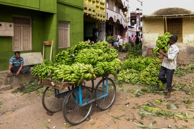 Mysore, Hindistan - Aralık, 25, 2017. Mysore de Devaraja piyasa görünümü.