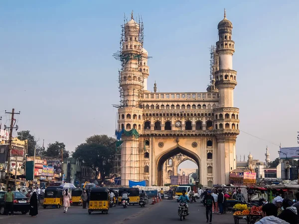 Hyderabad Hindistan Ocak 2018 1591 Inşa Charminar Dört Minare Bir — Stok fotoğraf