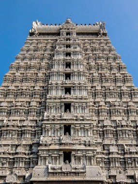 Tiruvannamalai, Hindistan - Ocak, 2018 yaklaşık. Tiruvannamalai, Hindistan Annamalaiyar Tapınağı mimarisi.