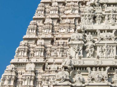 Tiruvannamalai, Hindistan - Ocak, 2018 yaklaşık. Tiruvannamalai, Hindistan Annamalaiyar Tapınağı mimarisi.