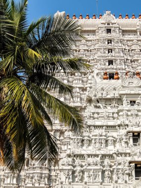 Tiruvannamalai, Hindistan - Ocak, 2018 yaklaşık. Tiruvannamalai, Hindistan Annamalaiyar Tapınağı mimarisi.