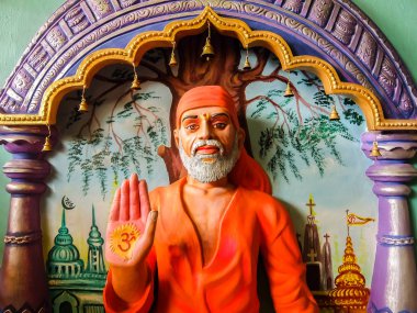 Dwarapudi, Hindistan - Ocak 2018. Hindistan, Dwarapudi 'deki Ayyappa Swamy Tapınağı' nın mimarisi.