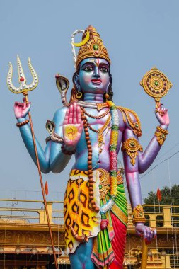 Dwarapudi, Hindistan - Ocak 2018. Hindistan, Dwarapudi 'deki Ayyappa Swamy Tapınağı' nın mimarisi.