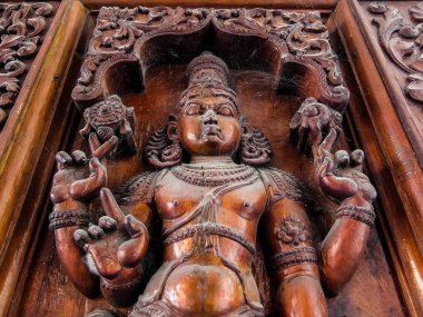 Tirupati, Hindistan - Ocak, 2018 yaklaşık. Sri Venkateswara Tapınağı Sanat Müzesi Tirupati, Hindistan mimarisini ayrıntılarını.