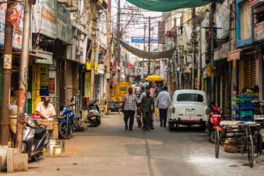 Vijayawada, Hindistan - Ocak, 2018 yaklaşık. Sokak trafik Vijayawada, Hindistan.