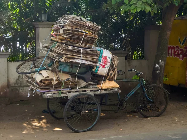 Puri India Circa Enero 2018 Vista Del Carrito Lleno Cartón —  Fotos de Stock