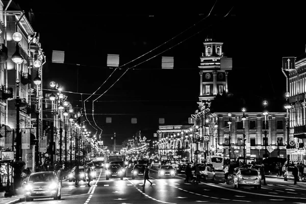 São Petersburgo Rússia Por Volta Outubro 2018 Vista Rua Principal — Fotografia de Stock