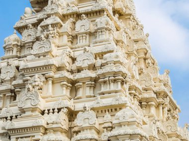 Kanchipuram, Hindistan - Ocak, 2018 yaklaşık. Kamakshi Amman tapınakta Kanchipuram görünümünü.