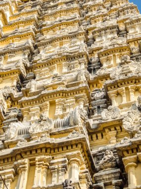 Kanchipuram, Hindistan - Ocak, 2018 yaklaşık. Sri Ekambaranathar Tapınağı Kanchipuram görünümünü.