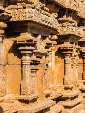 VELLORE, Hindistan - Ocak, 2018 yaklaşık. Sri Jalakandeswarar Vellore tapınakta görünümünü. Mimari ayrıntılar.