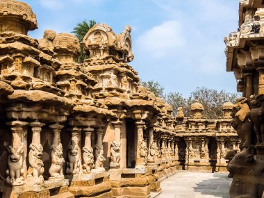 Kanchipuram, Hindistan - Ocak, 2018 yaklaşık. Görünüm Kailasanathar Tapınağı Kanchipuram, Hindistan.