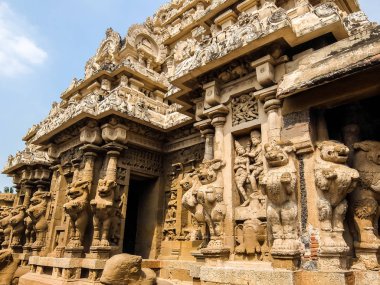 Kanchipuram, Hindistan - Ocak, 2018 yaklaşık. Görünüm Kailasanathar Tapınağı Kanchipuram, Hindistan.