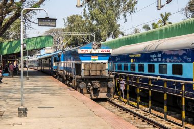 Bangalore, Hindistan - Ocak, 2018 yaklaşık. Yesvantpur Tren İstasyonu görünümünü.