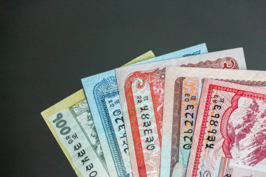 Nepal para birimi (banknot closeup görünümü).