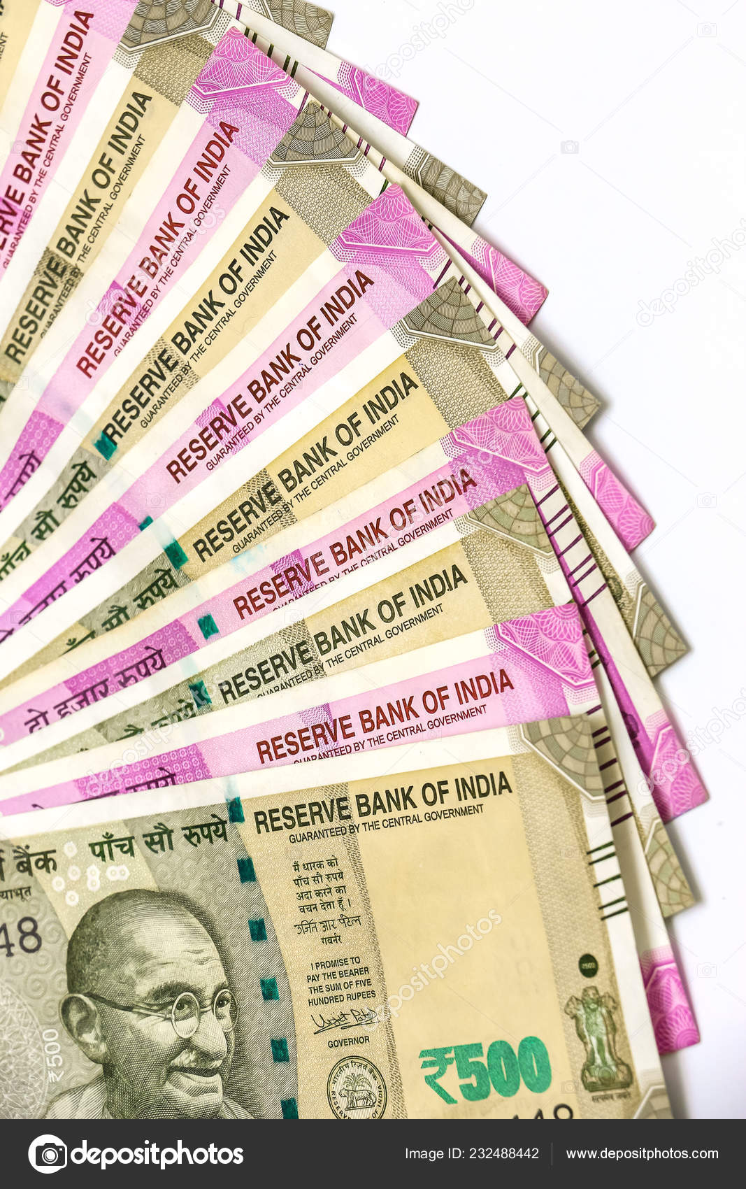 Close View Brand New Indian 500 00 Rupees Banknotes Colorful Stock Photo Image By C Denis Vostrikov