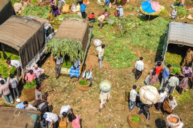 Bangalore, Hindistan - Ocak, 2018 yaklaşık. Bangalore sokak sebze pazarı.