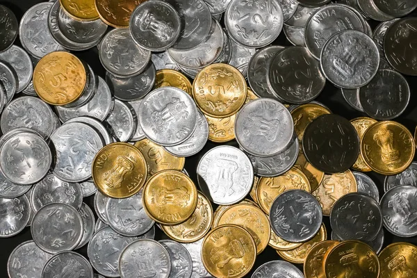 Zavřít Pohled Nové Indické Mince — Stock fotografie