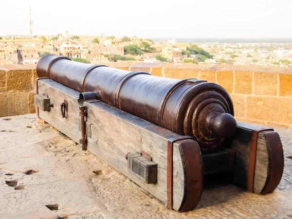 Jaisalmer Hindistan Mart 2018 Yaklaşık Jaisalmer Kale Eski Savaş Topu — Stok fotoğraf